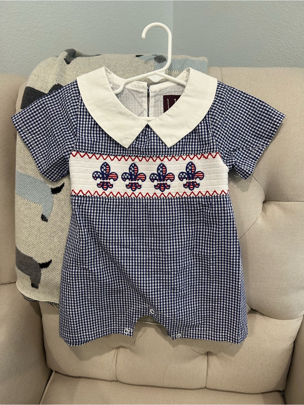 Lil Cactus Patriotic fleur de lis romper